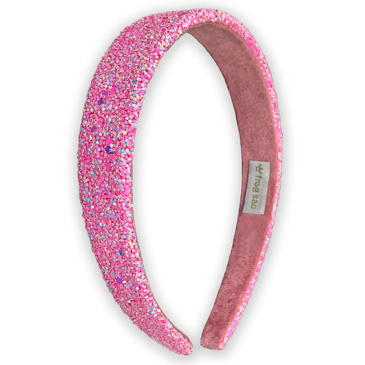 Pink Chunky Glitter Headband - Doodlebug's Children's Boutique