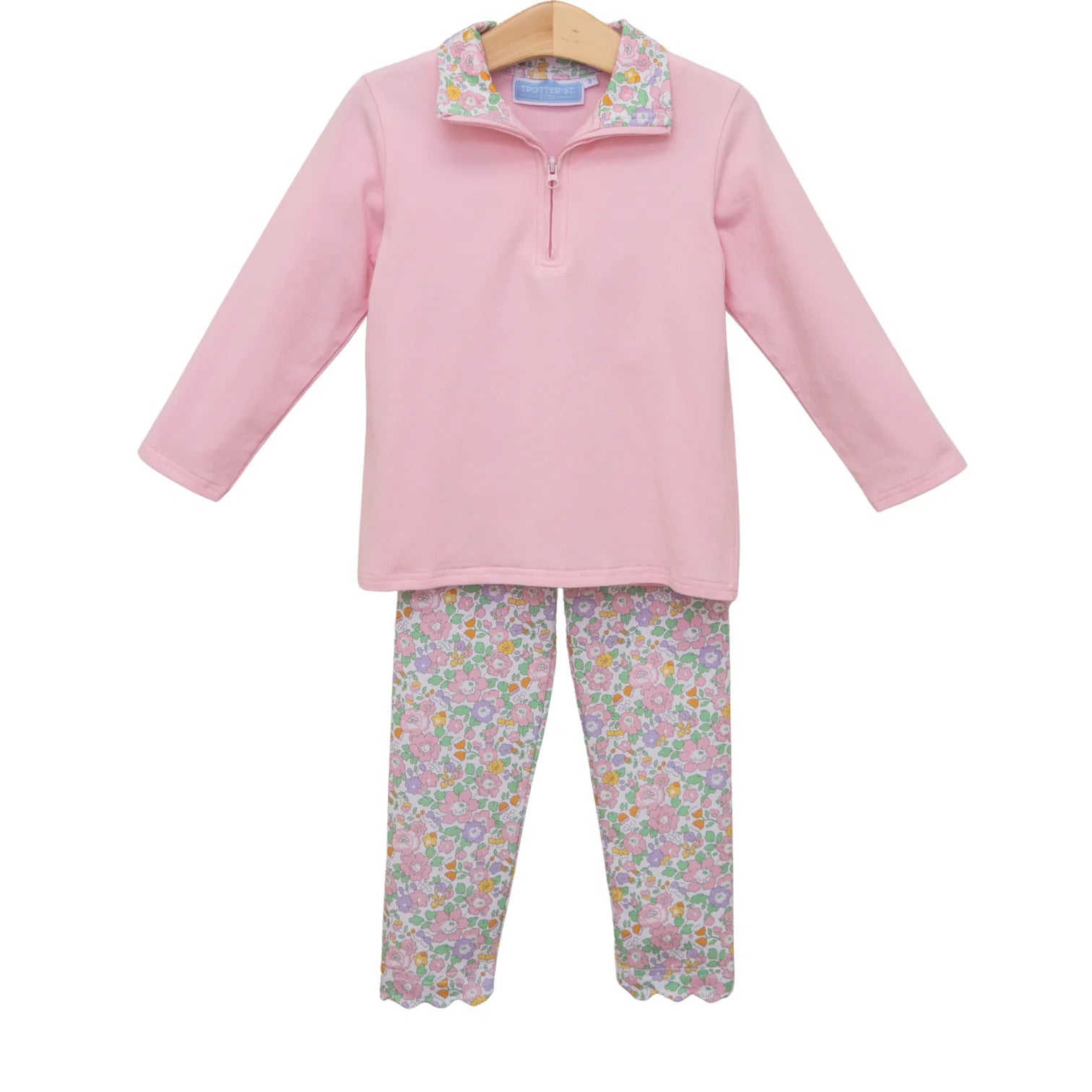 Autumn Blooms 1/4 Zip Pullover Set - Doodlebug's Children's Boutique