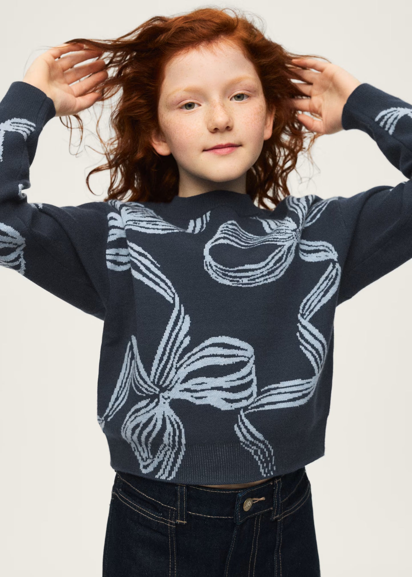 Ink Blue Bow Sweater - Doodlebug's Children's Boutique