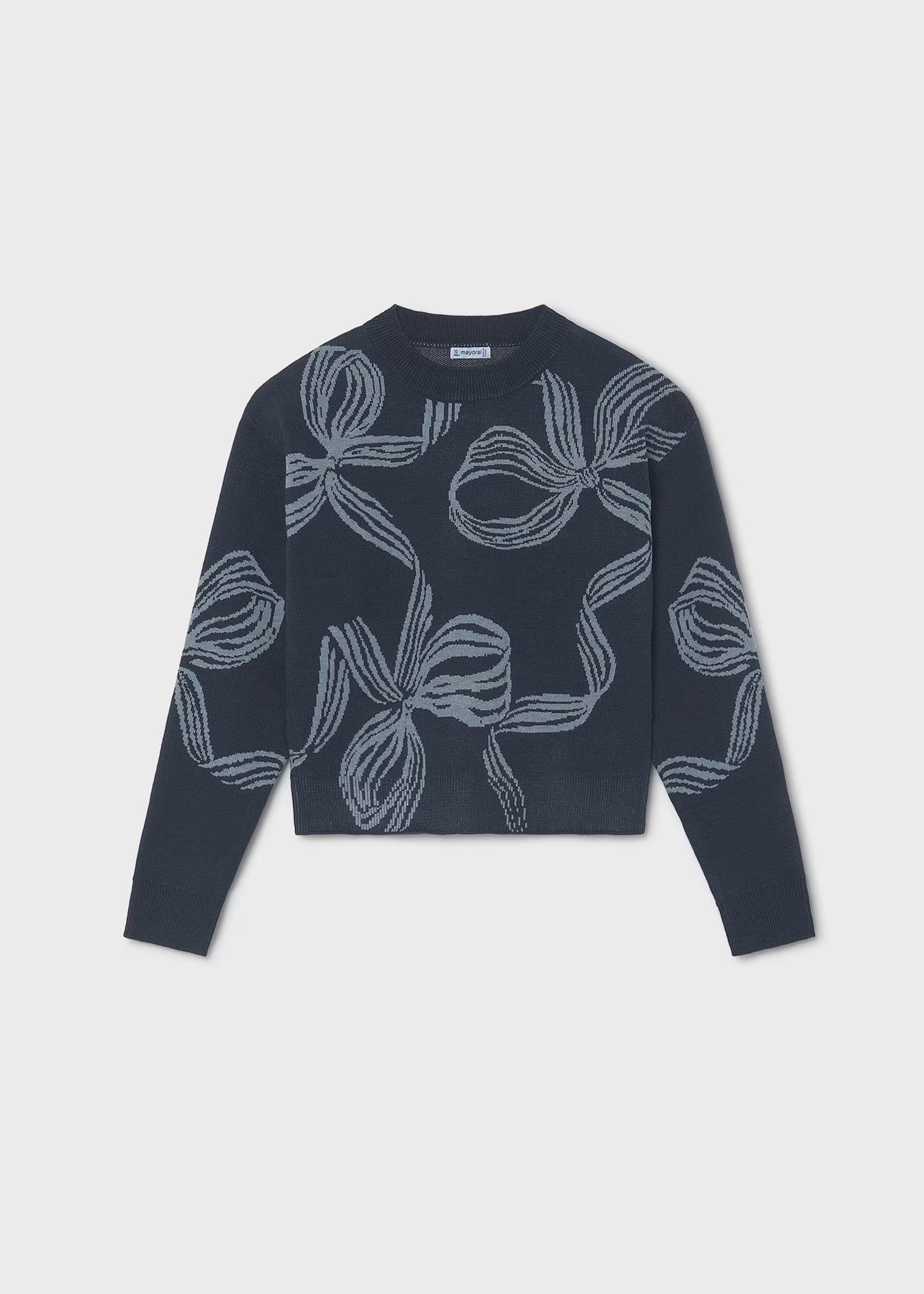 Ink Blue Bow Sweater - Doodlebug's Children's Boutique