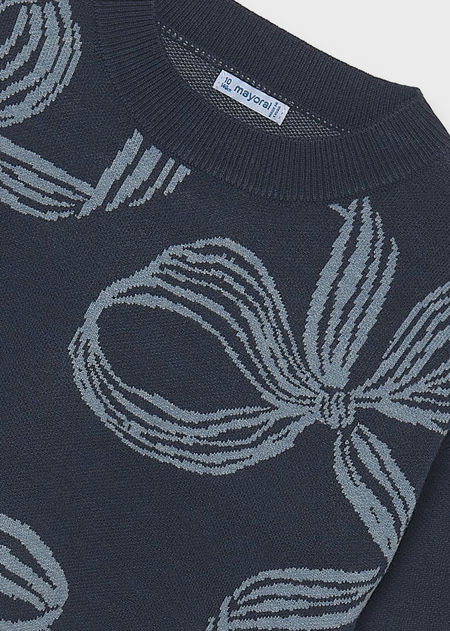 Ink Blue Bow Sweater - Doodlebug's Children's Boutique