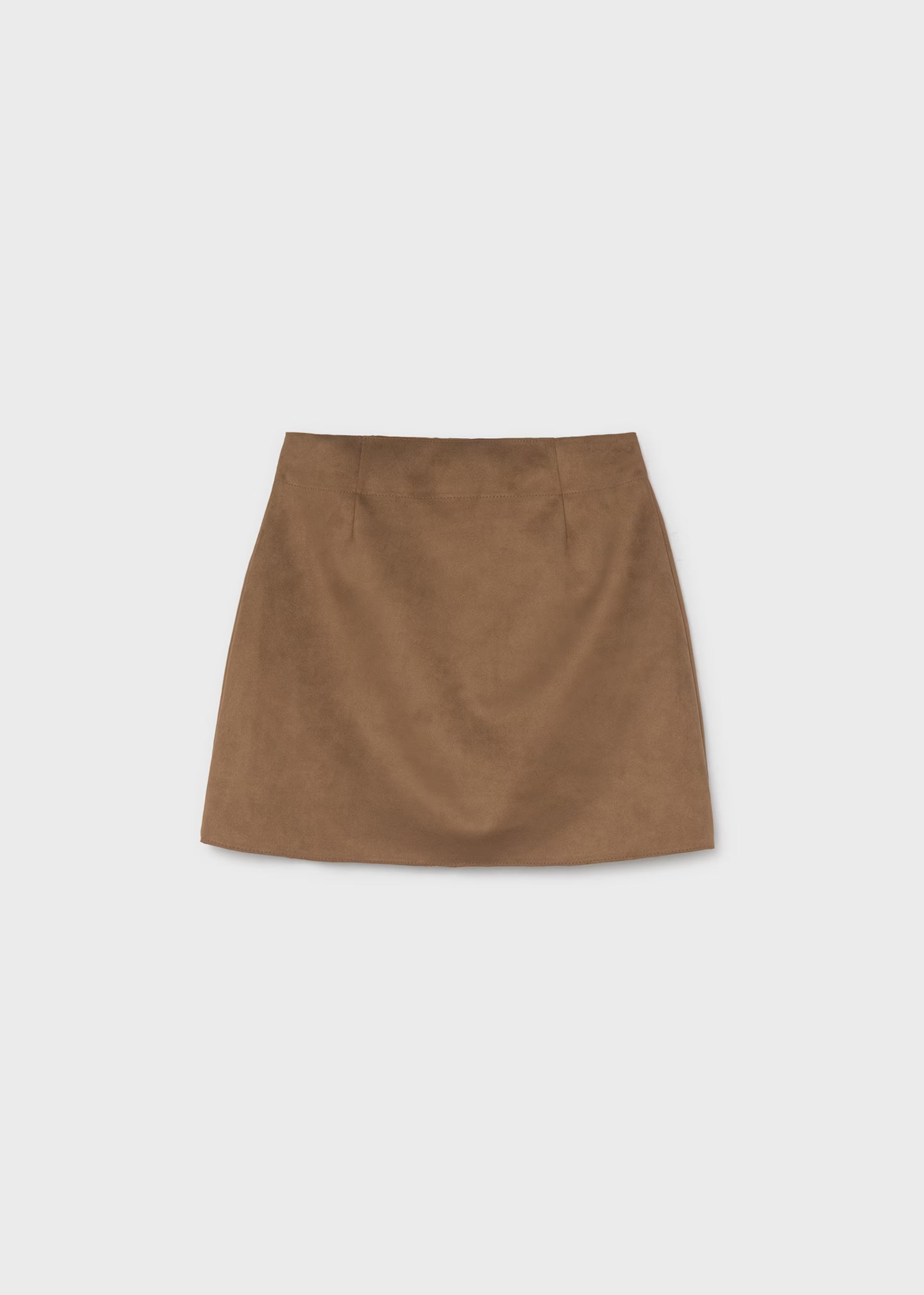 Caramel Suede Button Skirt - Doodlebug's Children's Boutique