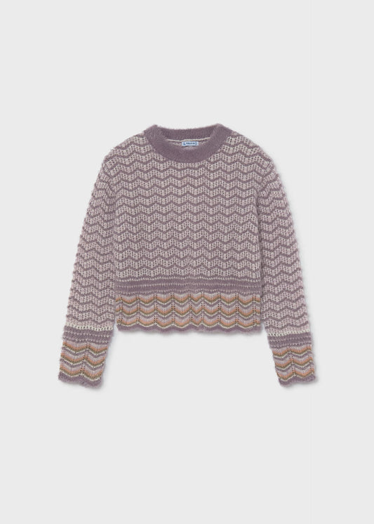 Lavender Geometric Sweater - Doodlebug's Children's Boutique