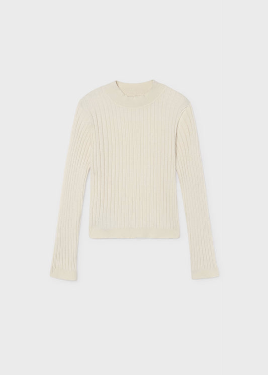 Cream Knit Mockneck Sweater - Doodlebug's Children's Boutique