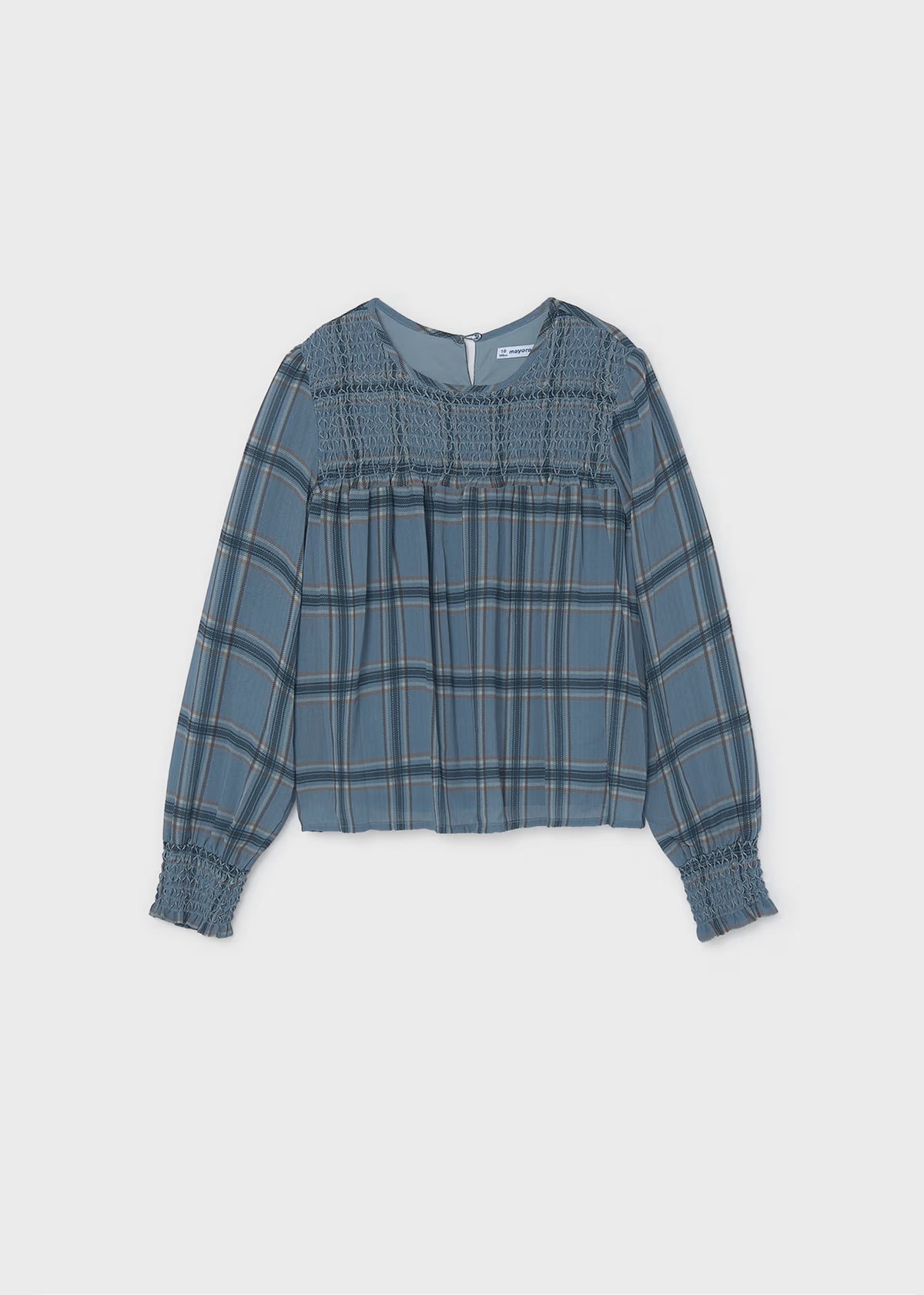 Iceburg Plaid Smocked Chiffon Top - Doodlebug's Children's Boutique