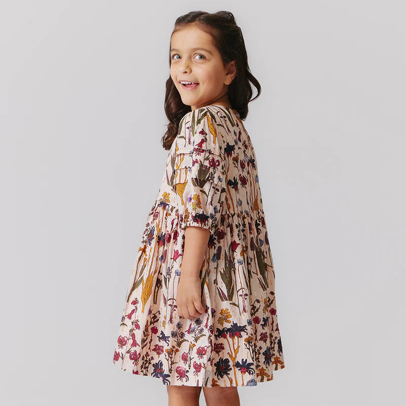 Brooke Dress in Autumn Flowers  - Doodlebug's Children's Boutique