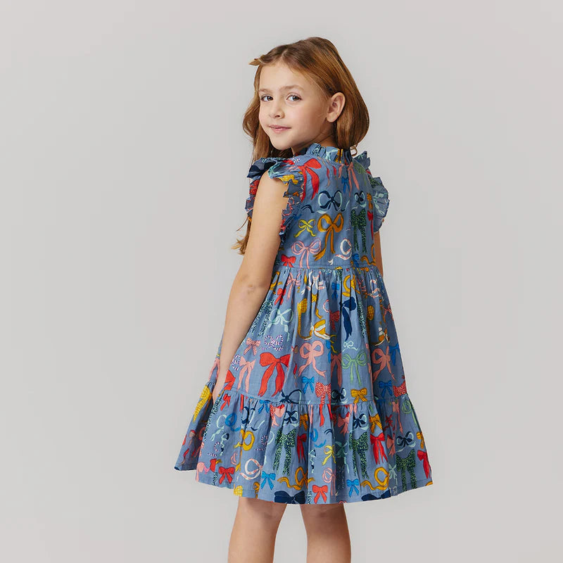 Jennifer Dress in Bows on Bows  - Doodlebug's Children's Boutique