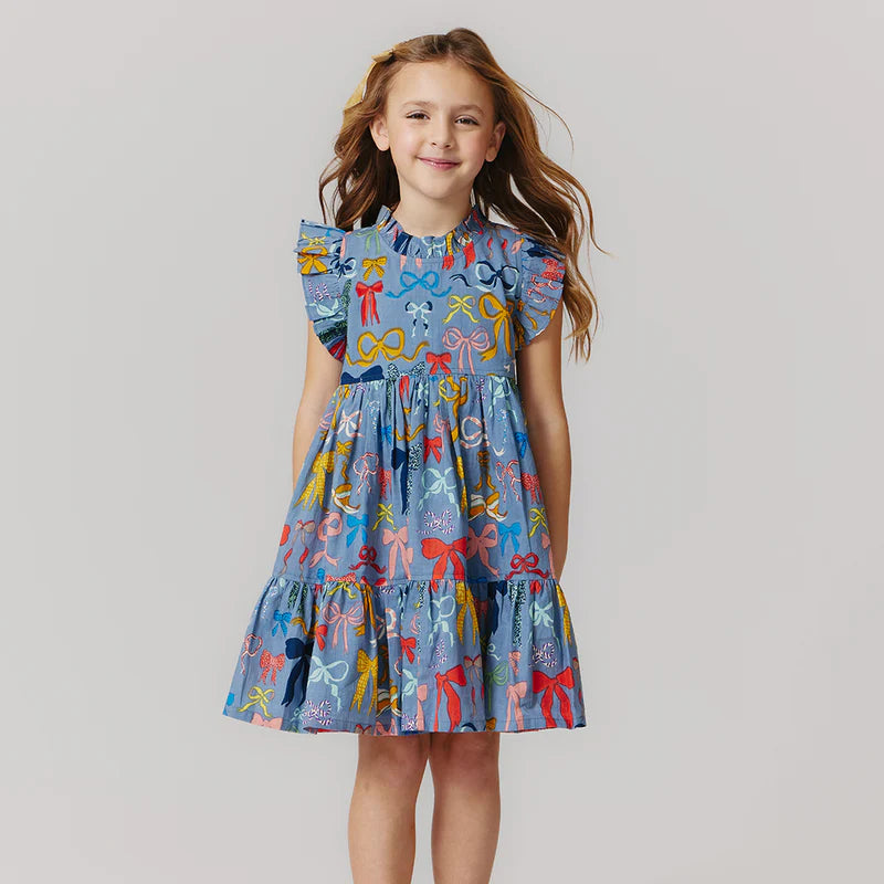 Jennifer Dress in Bows on Bows  - Doodlebug's Children's Boutique
