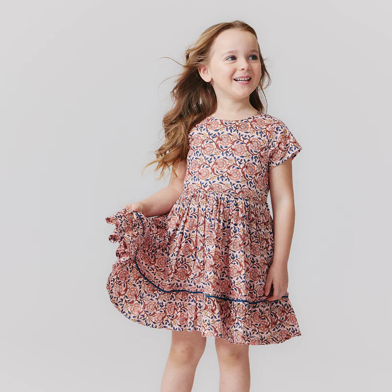 Niley Dress in Pink Blossom  - Doodlebug's Children's Boutique