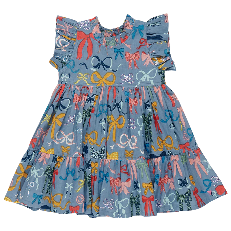 Jennifer Dress in Bows on Bows  - Doodlebug's Children's Boutique