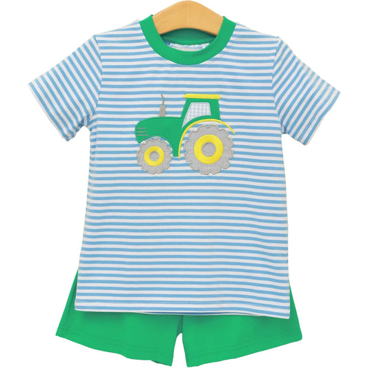 Tractor Time Short Set - Doodlebug's Children's Boutique