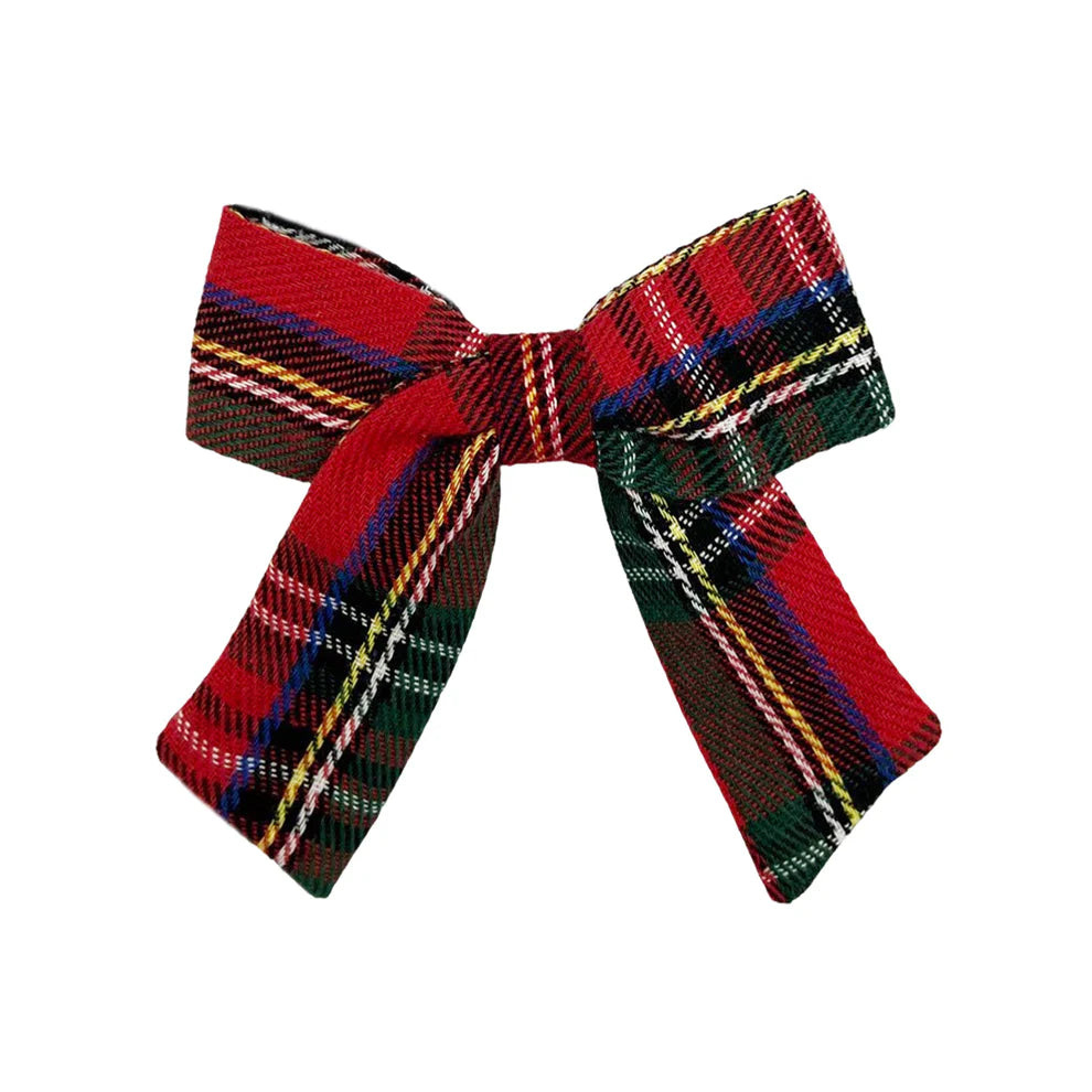 Red Plaid Bow  - Doodlebug's Children's Boutique