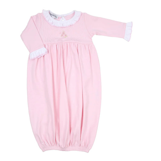 Hope's Rose Embroidered Ruffle Gathered Gown - Doodlebug's Children's Boutique