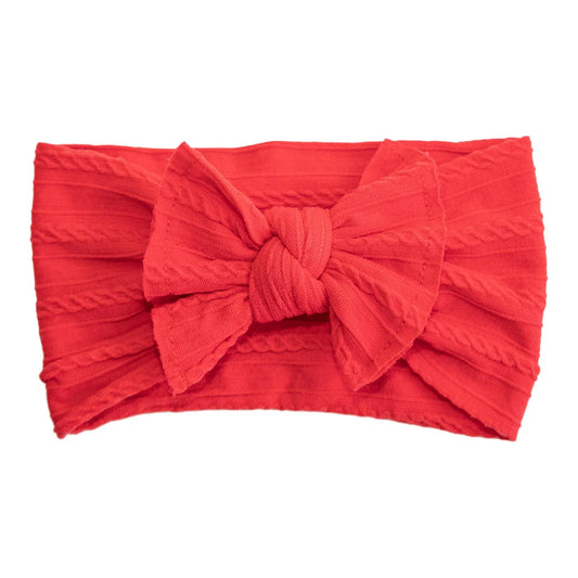 Red Cable Knit Headwrap  - Doodlebug's Children's Boutique