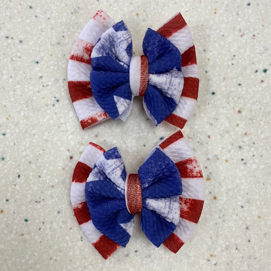 Small Double Stacked American Flag Piggies Set  - Doodlebug's Children's Boutique