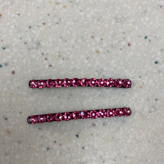 Pink Rhinestone Hair Pin Set  - Doodlebug's Children's Boutique