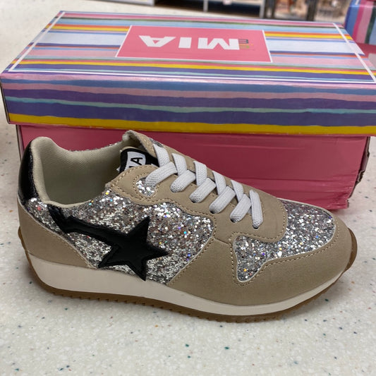 Lil Irine Silver Sparkle Sneaker  - Doodlebug's Children's Boutique