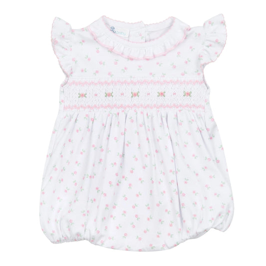 Juliette's Classics Smocked Printed Flutters Bubble - Doodlebug's Children's Boutique