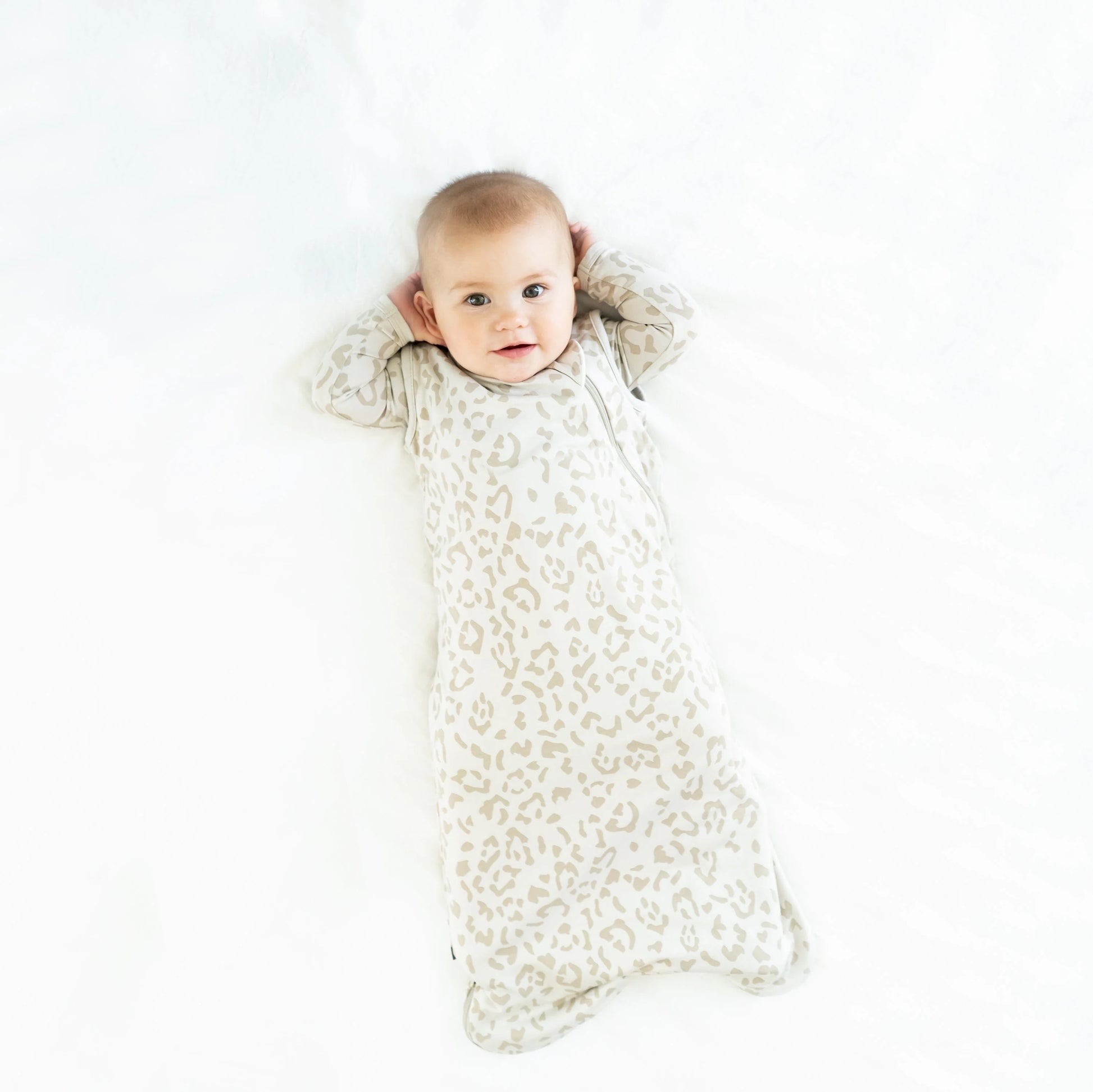 Sleep Bag 1.0 in Oat Leopard  - Doodlebug's Children's Boutique