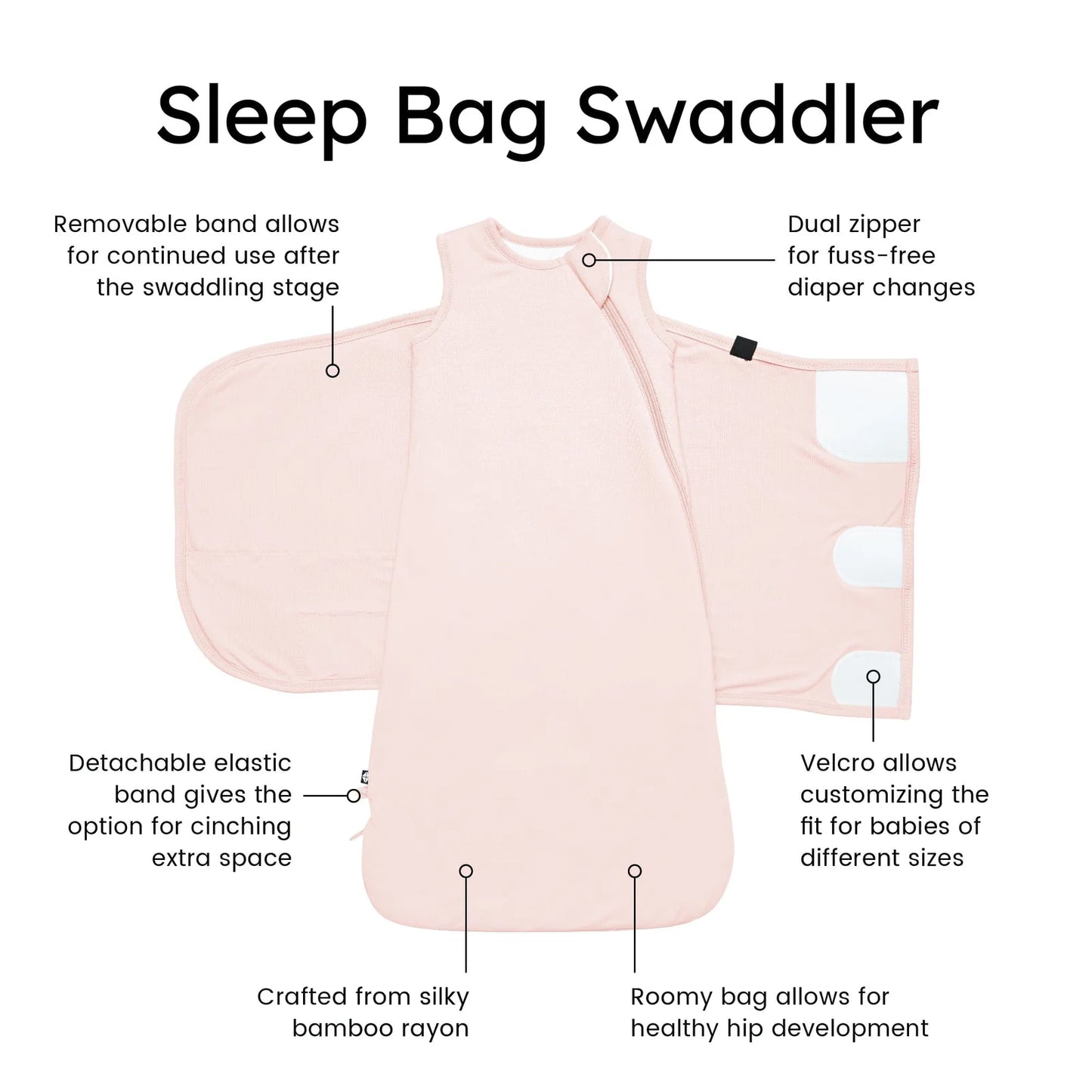 Sleep Bag Swaddler in Blush  - Doodlebug's Children's Boutique