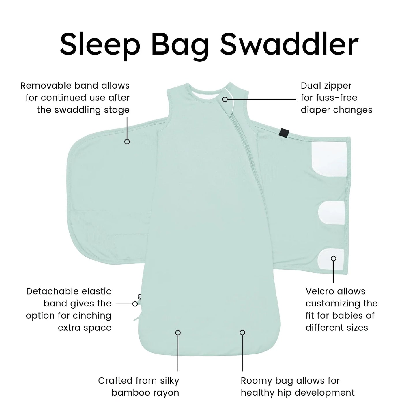 Sleep Bag Swaddler in Sage  - Doodlebug's Children's Boutique