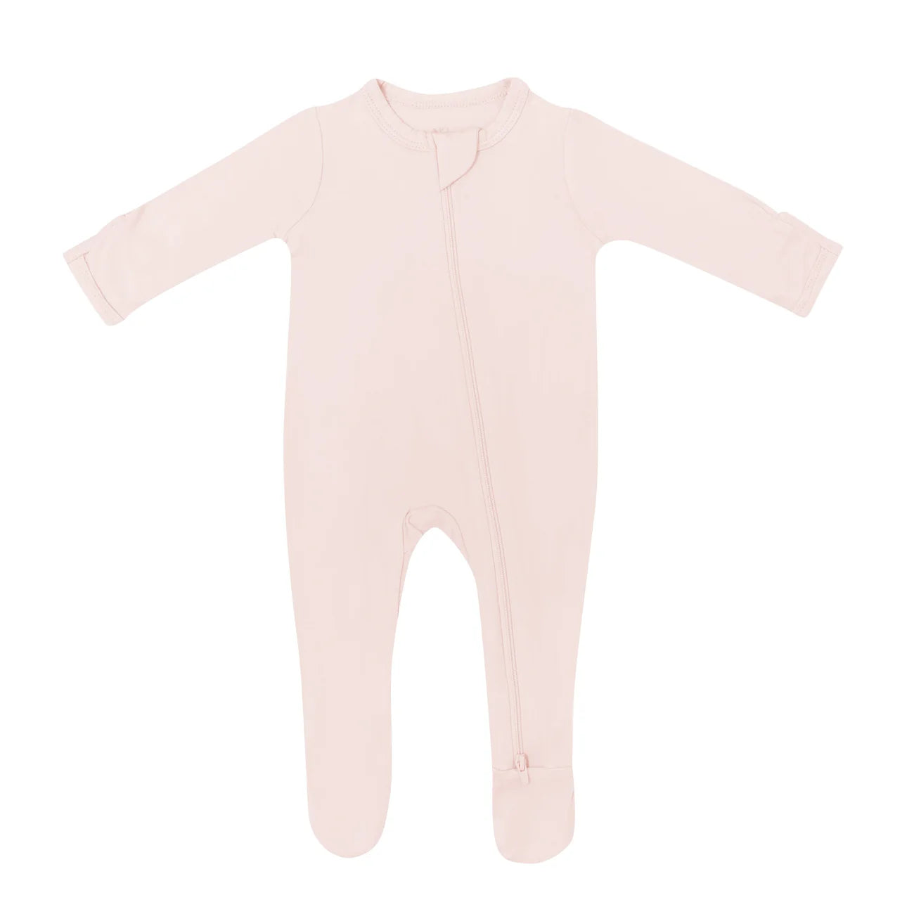 Zippered Footie in Blush - Doodlebug's Children's Boutique