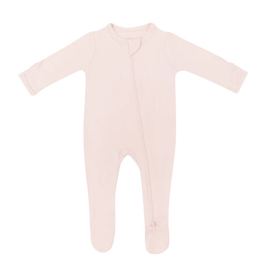 Zippered Footie in Blush - Doodlebug's Children's Boutique