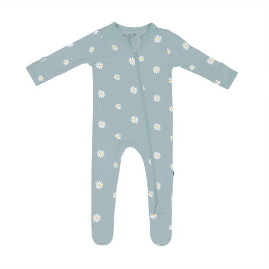 Zippered Footie in Daisy  - Doodlebug's Children's Boutique