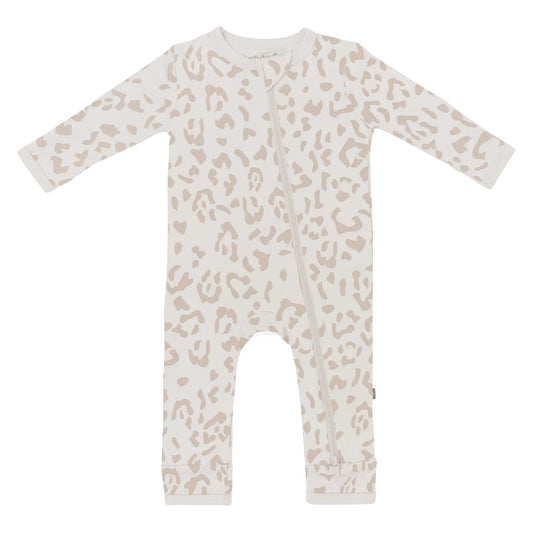 Zippered Romper in Oat Leopard  - Doodlebug's Children's Boutique