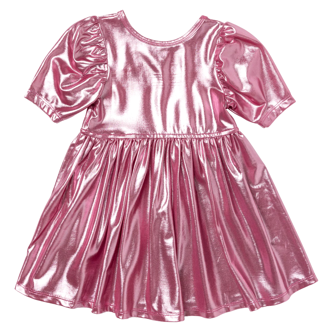 Lame' Laurie Dress in Pink  - Doodlebug's Children's Boutique