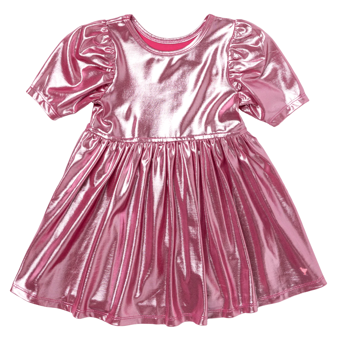 Lame' Laurie Dress in Pink  - Doodlebug's Children's Boutique