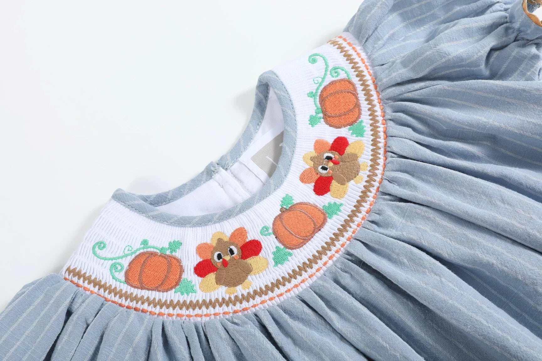 Turkey Smocked Bishop Dress - Doodlebug's Children's Boutique