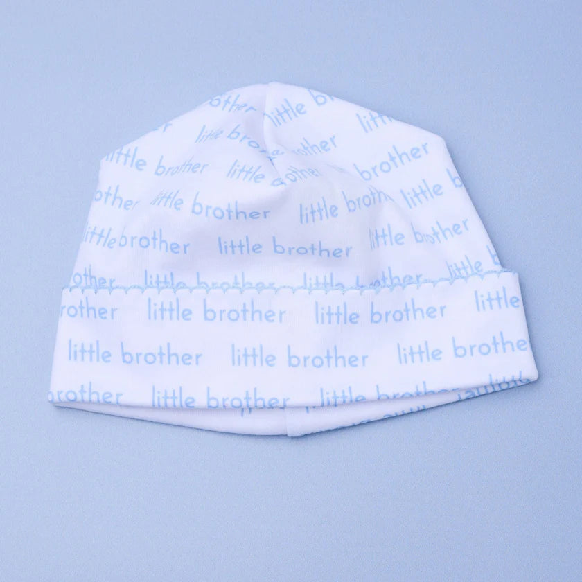 Little Brother Printed Zipper Footie & Hat Set - Doodlebug's Children's Boutique