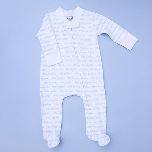 Little Brother Printed Zipper Footie - Doodlebug's Children's Boutique