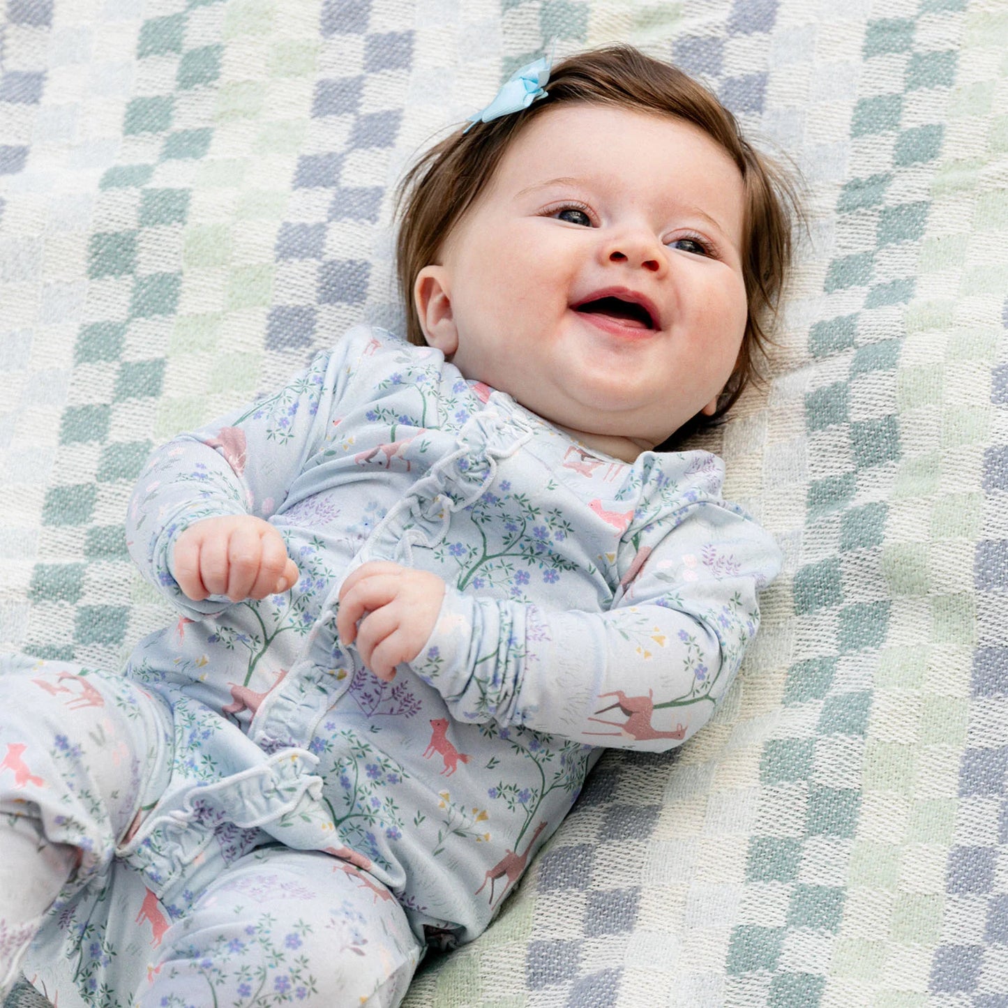 Love You Deerly Modal Magnetic Ruffle Footie - Doodlebug's Children's Boutique