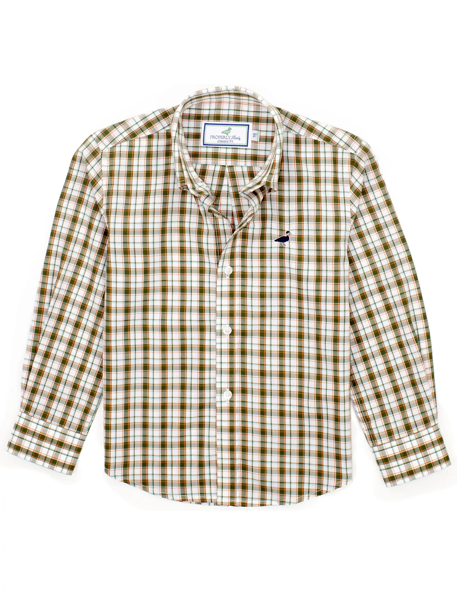 Seasonal Sport Shirt in Olive Grove  - Doodlebug's Children's Boutique