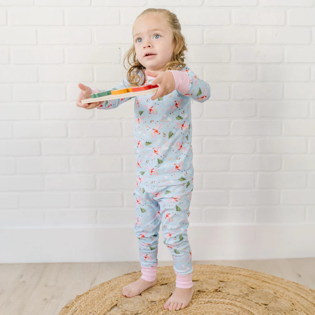 Merry Unicorn Long Pajamas  - Doodlebug's Children's Boutique