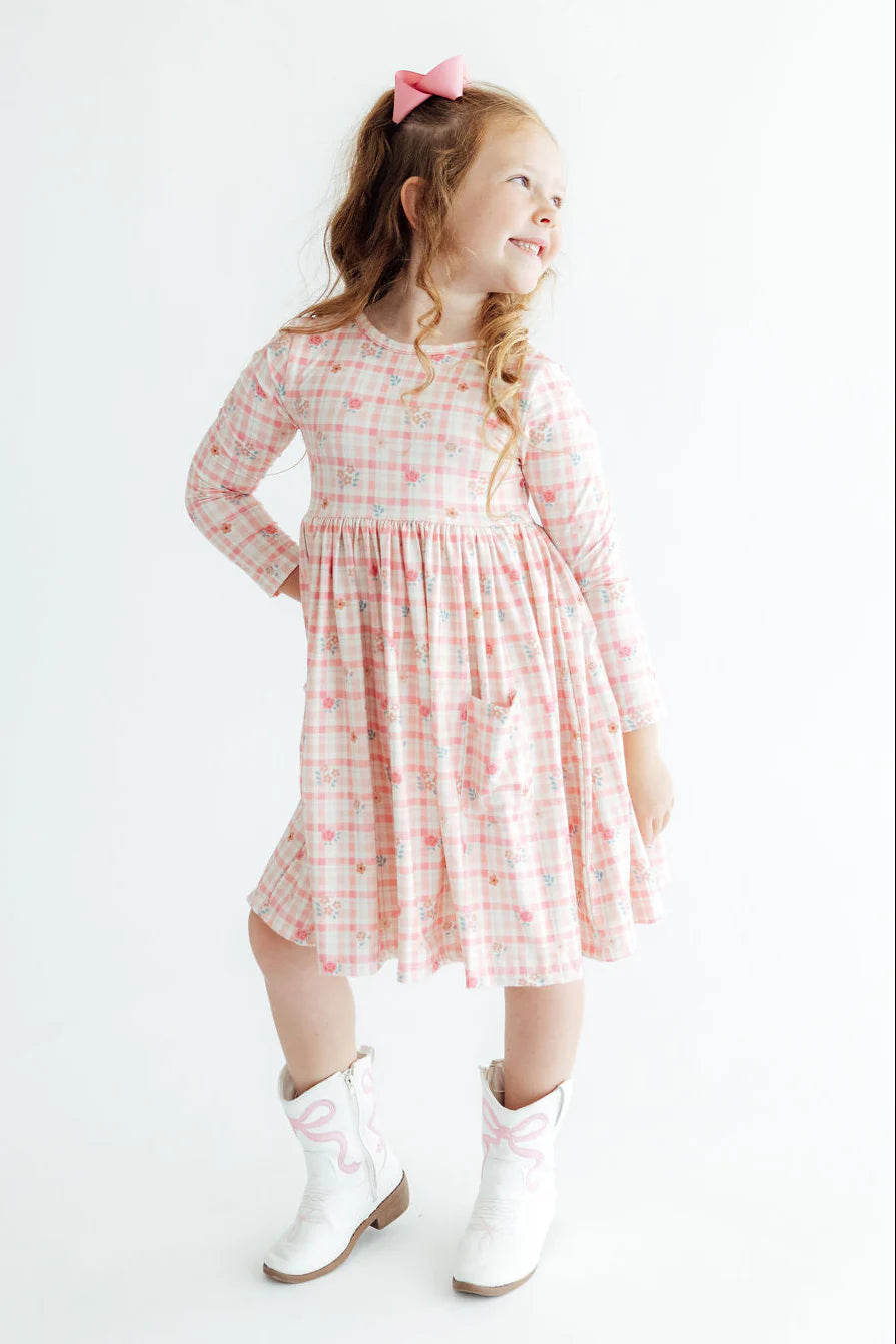 Off the Grid Long Sleeve Pocket Twirl Dress - Doodlebug's Children's Boutique