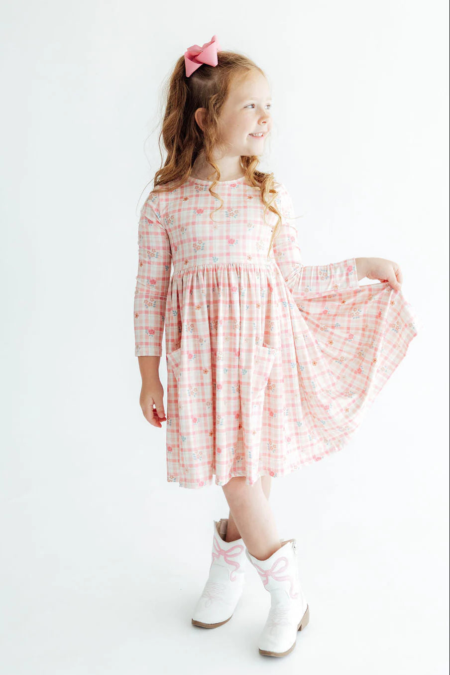 Off the Grid Long Sleeve Pocket Twirl Dress - Doodlebug's Children's Boutique