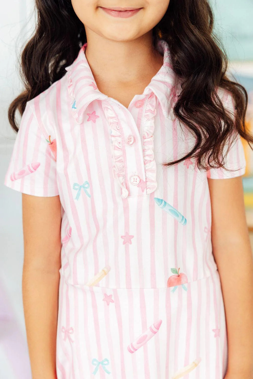 Gold Star Girl Polo Dress - Doodlebug's Children's Boutique
