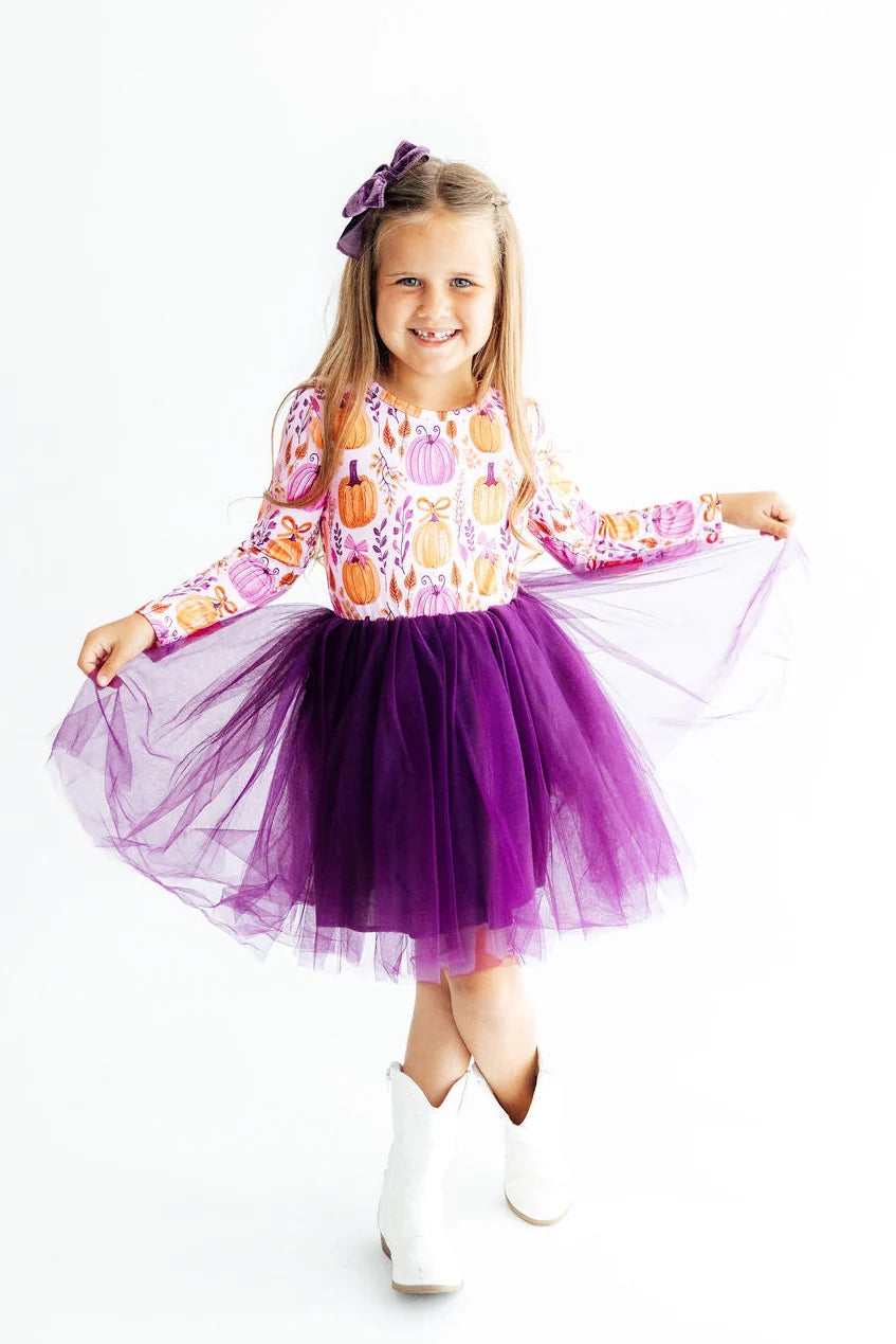 Gourd-geous Long Sleeve Tutu Dress - Doodlebug's Children's Boutique
