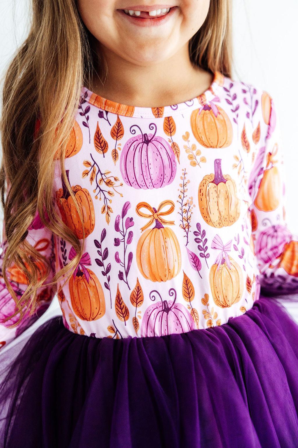 Gourd-geous Long Sleeve Tutu Dress - Doodlebug's Children's Boutique