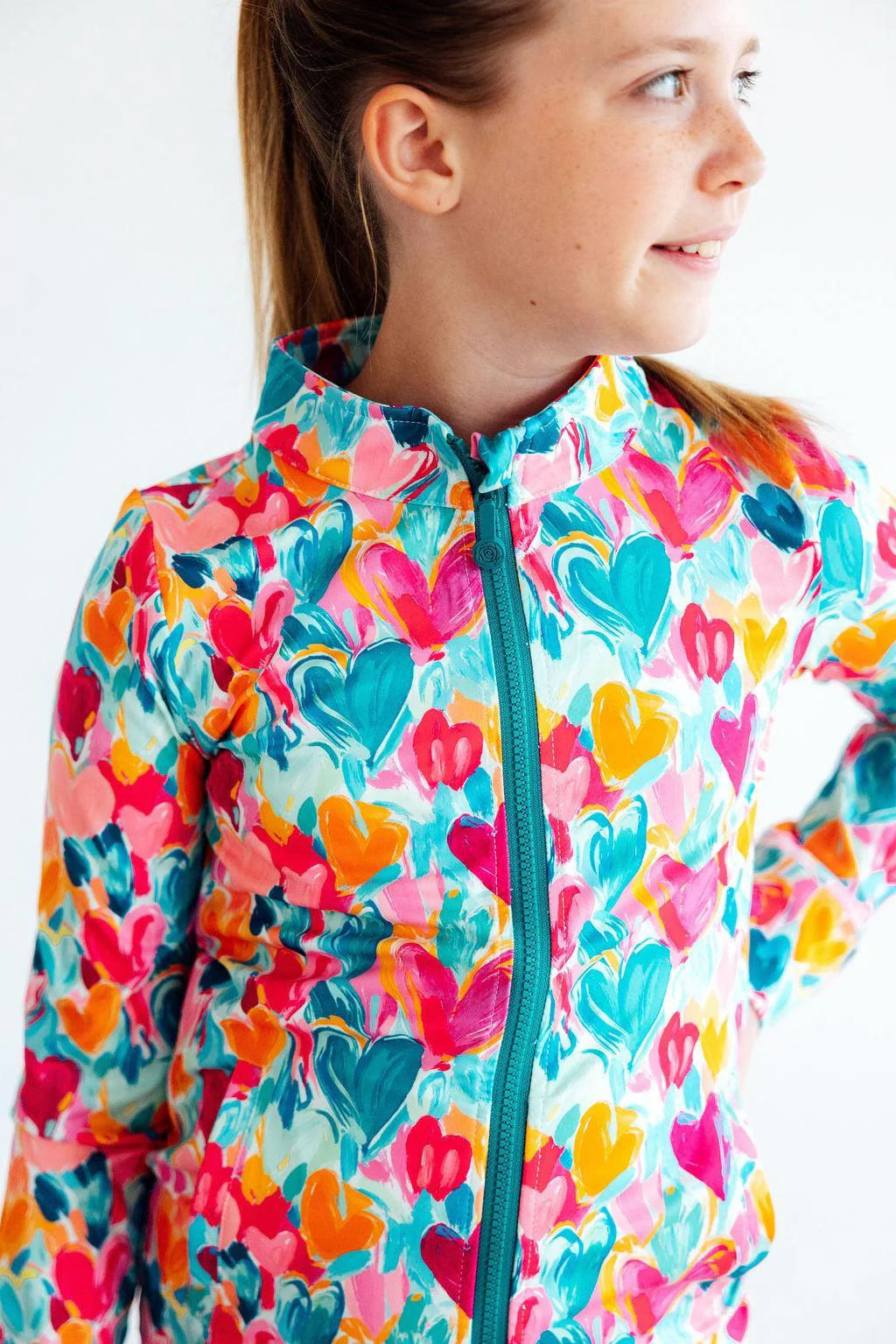 Heart Hustle Full-Zip Ruffle Active Jacket - Doodlebug's Children's Boutique