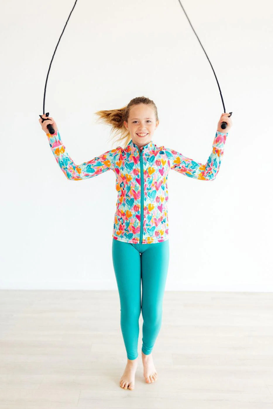 Heart Hustle Full-Zip Ruffle Active Jacket - Doodlebug's Children's Boutique