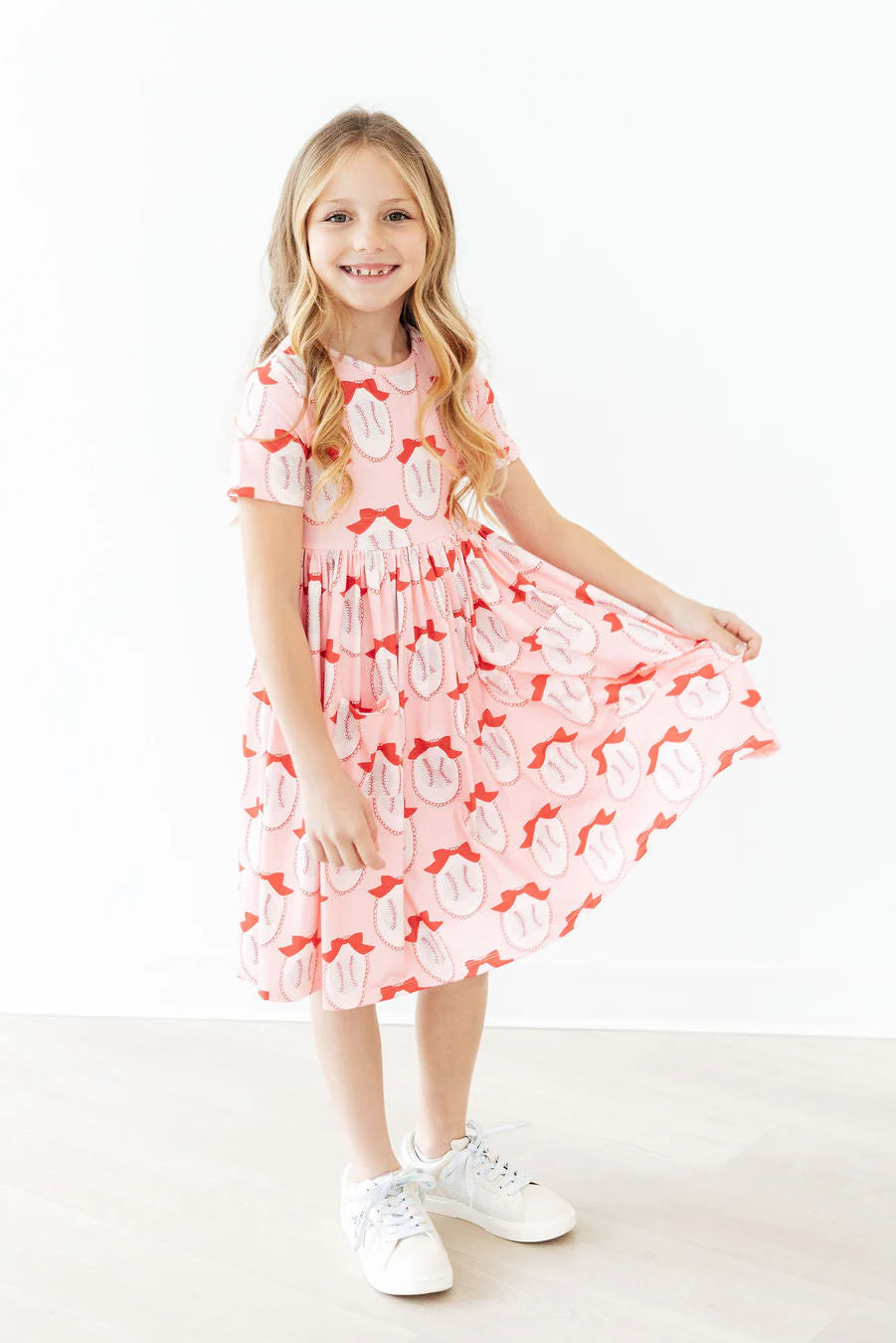 Pitcher Perfect Short Sleeve Pocket Twirl Dress - Doodlebug's Children's Boutique