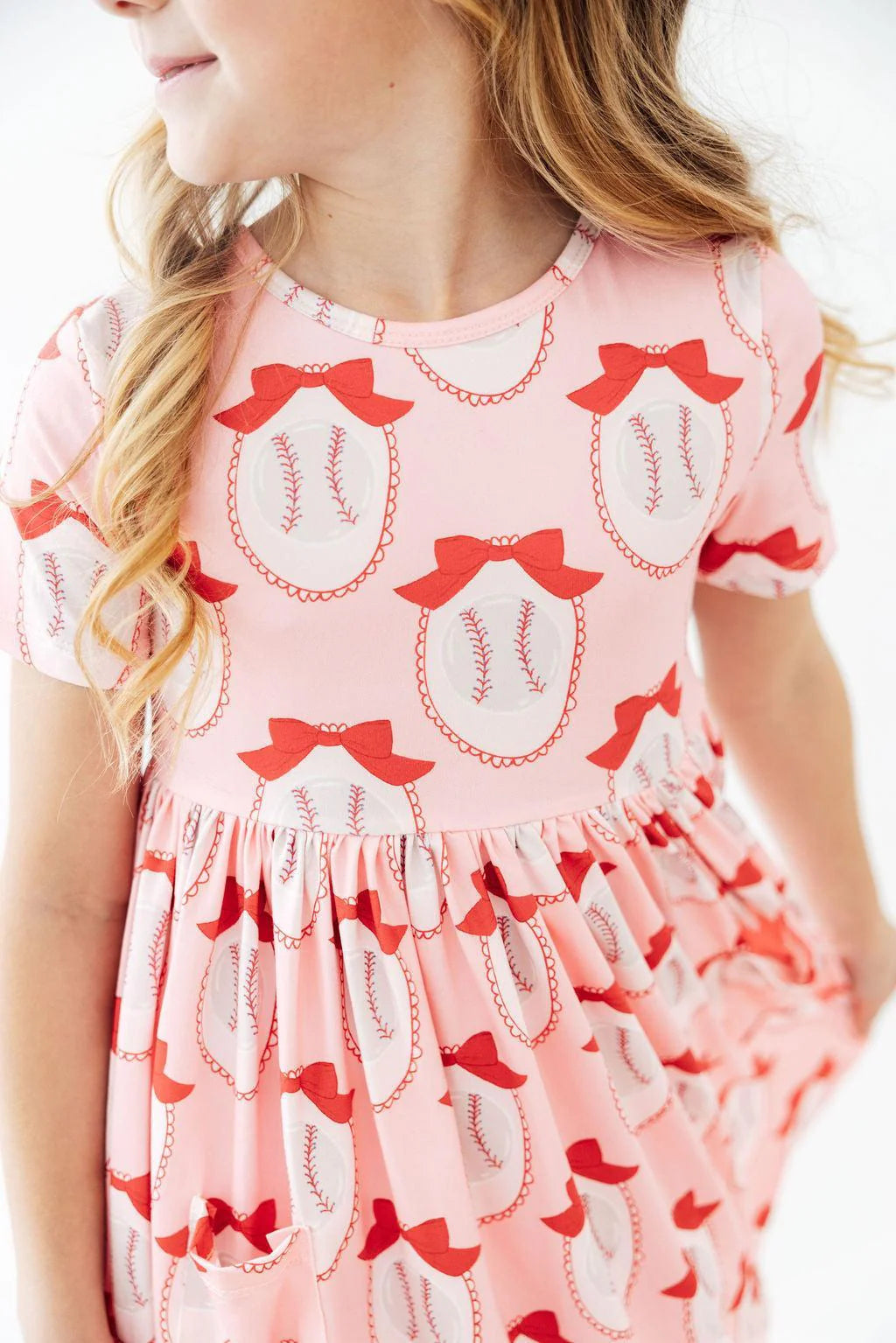Pitcher Perfect Short Sleeve Pocket Twirl Dress - Doodlebug's Children's Boutique