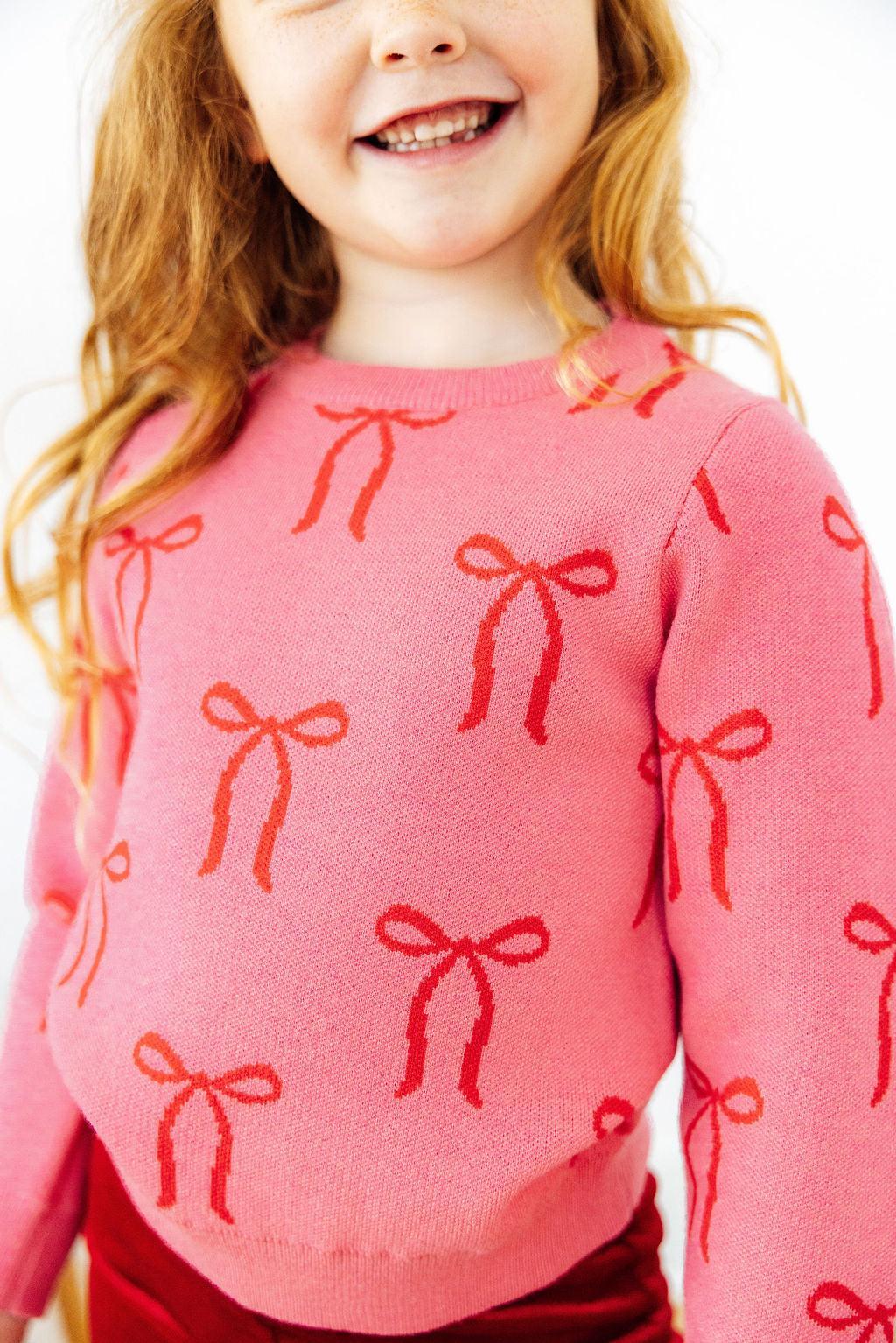 Bow So Sweet Sweater - Doodlebug's Children's Boutique