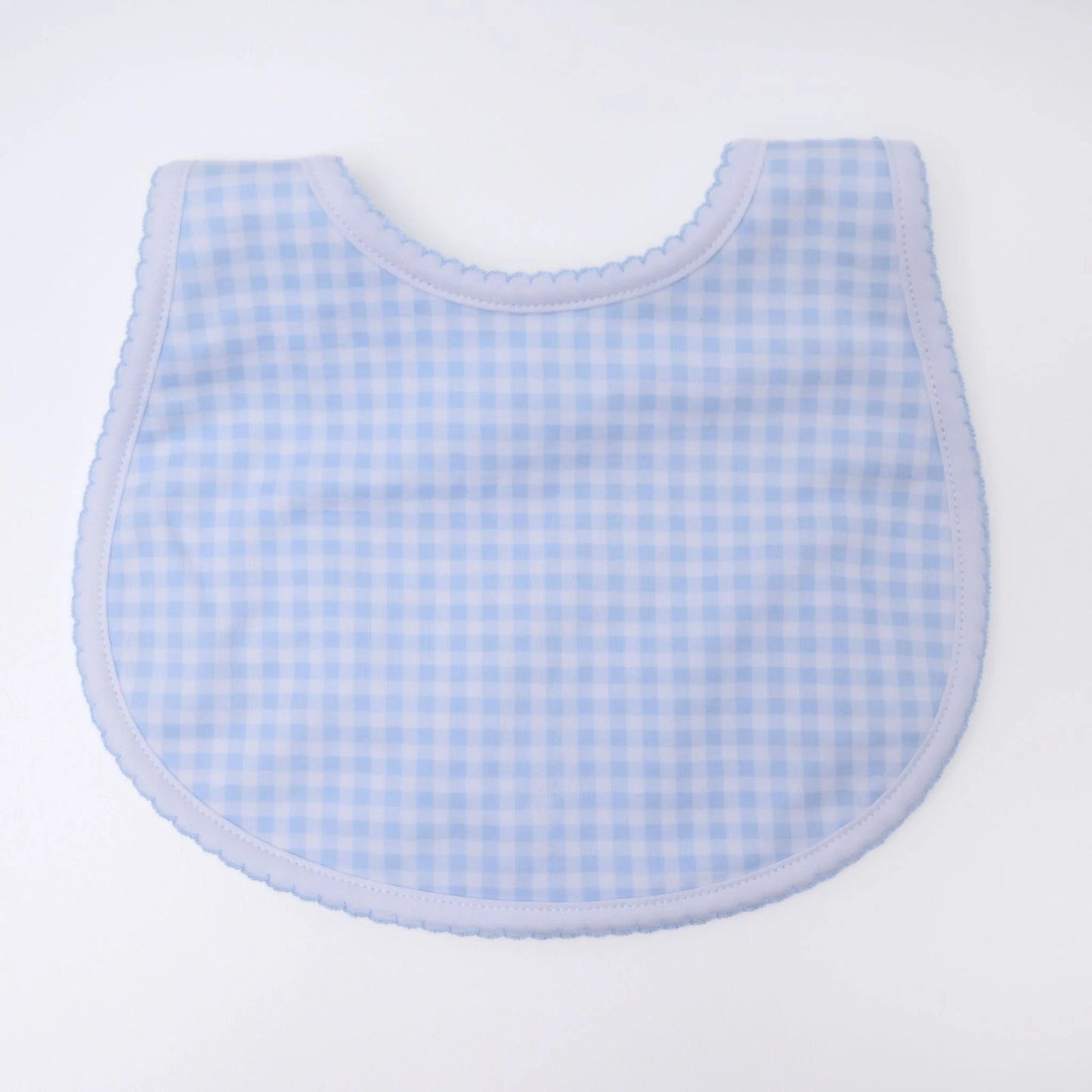 Mini Checks Bib in Blue - Doodlebug's Children's Boutique