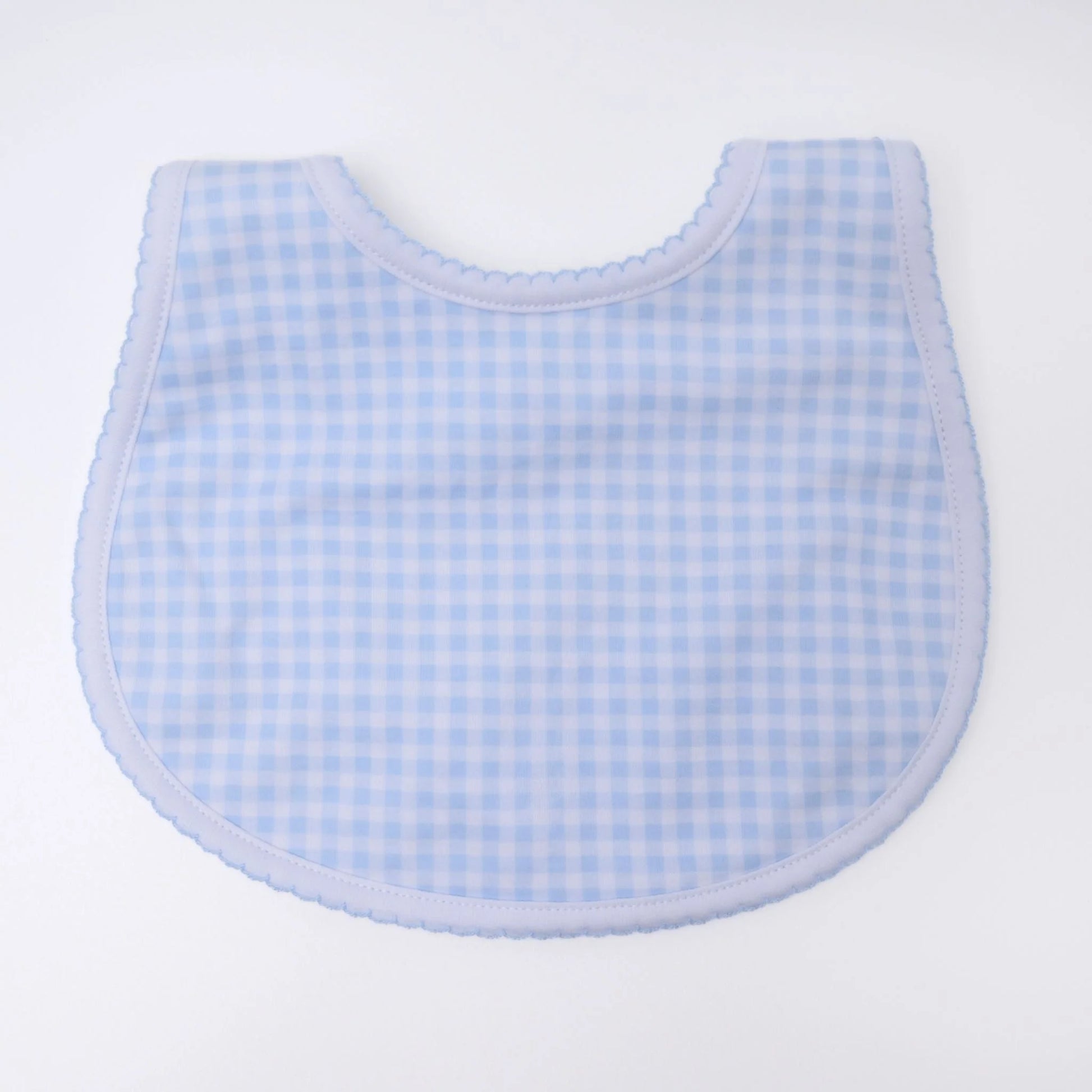 Mini Checks Bib in Blue - Doodlebug's Children's Boutique
