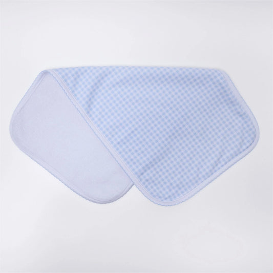 Mini Checks Burp Cloth in Blue - Doodlebug's Children's Boutique